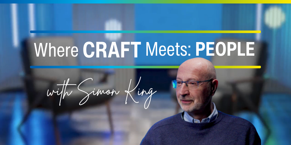 Behind the scenes photo of Simon King during Where Craft Meets interview