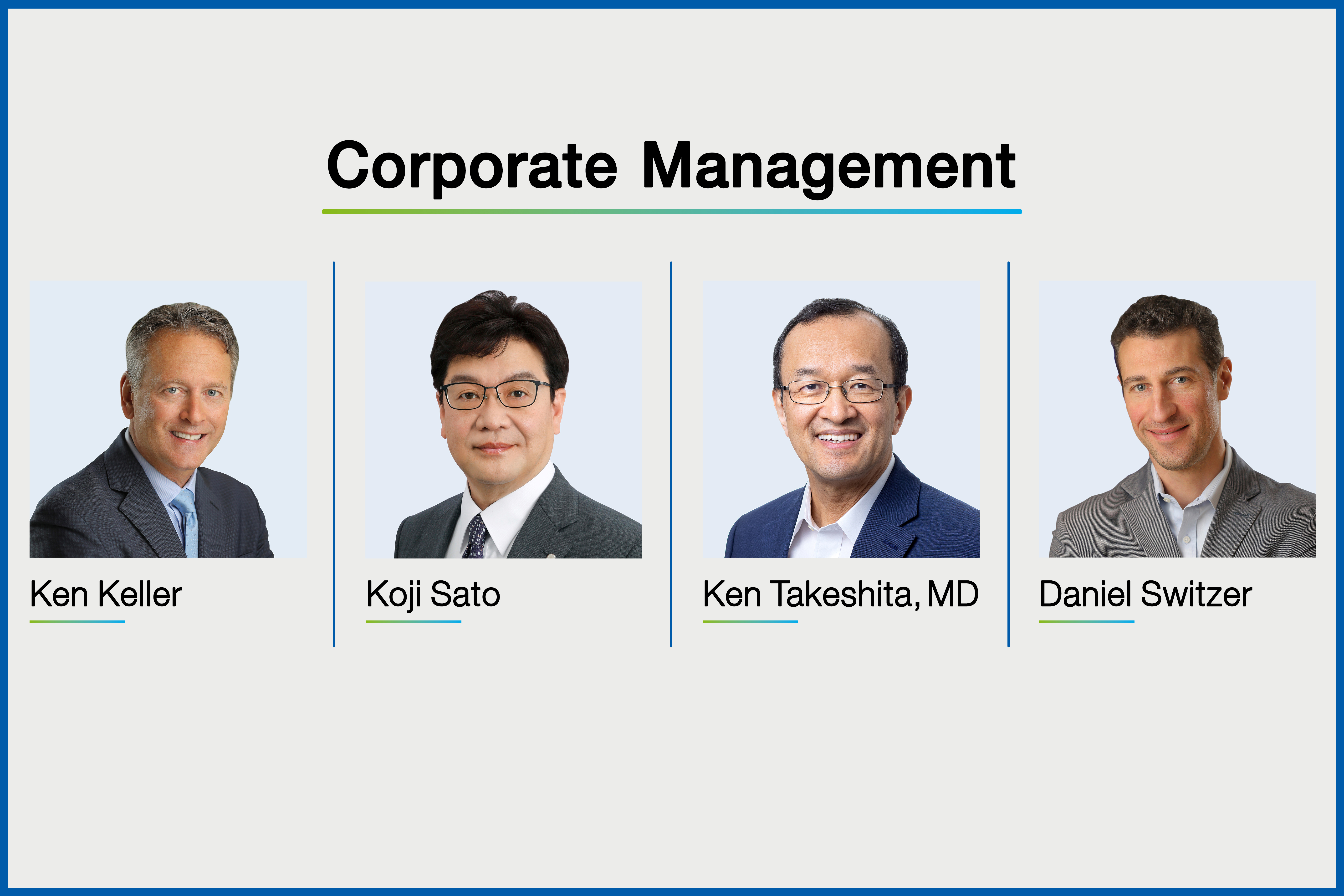 A group of four Daiichi Sankyo corporate management member in suites